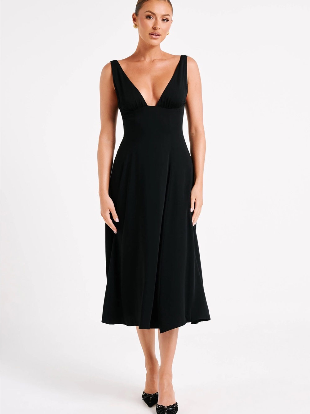 Meshki Soledad Gathered Midi Dress